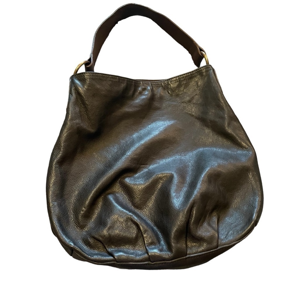 Maurizio Taiuti Black Leather Hobo Bag
